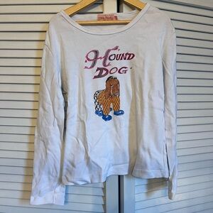 Realisation Par RARE White Long Sleeve Hound Dog Graphic Top